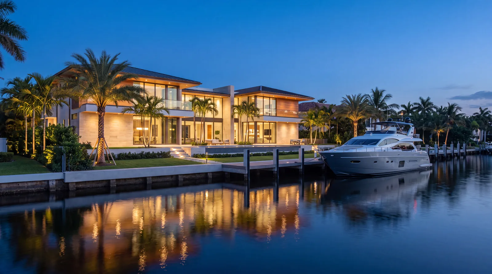 Luxury waterfront residence representing electrical services in Broward County