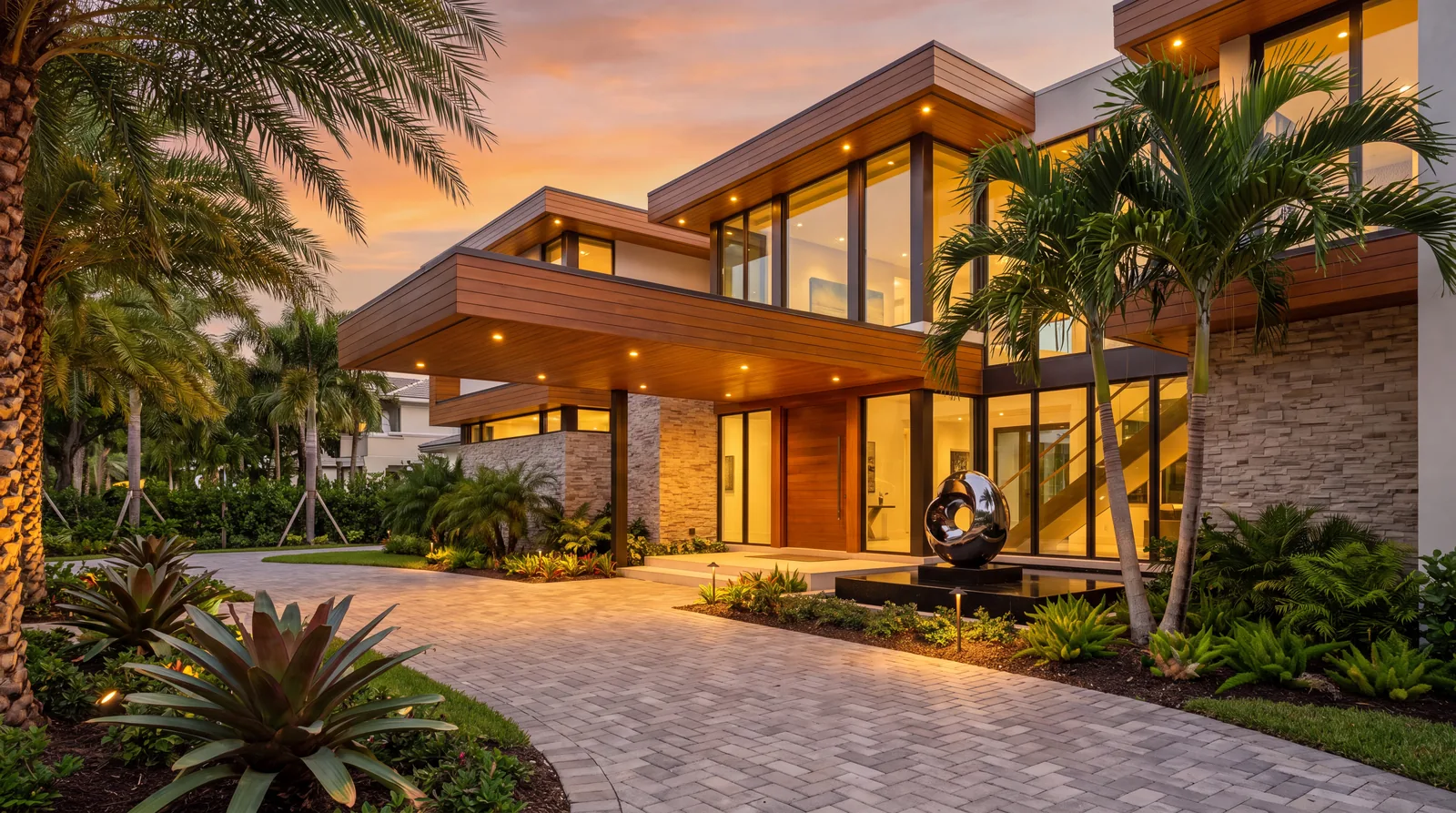 Contemporary luxury residence representing electrical services in Miami-Dade County