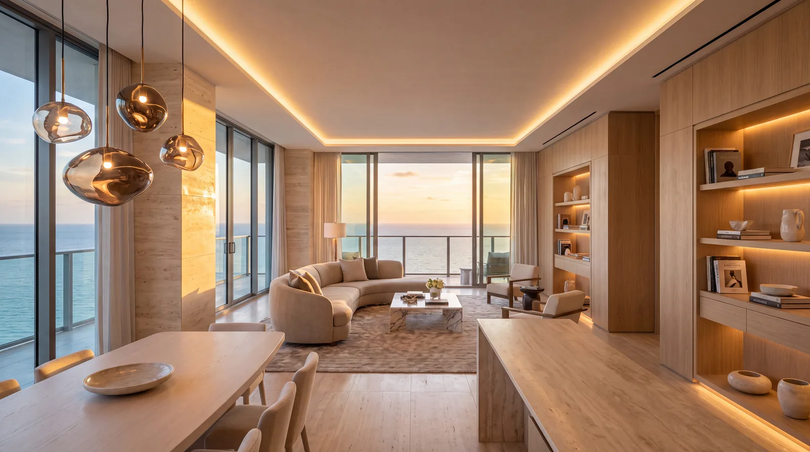 Luxury oceanfront condominium representing electrical services in Sunny Isles Beach