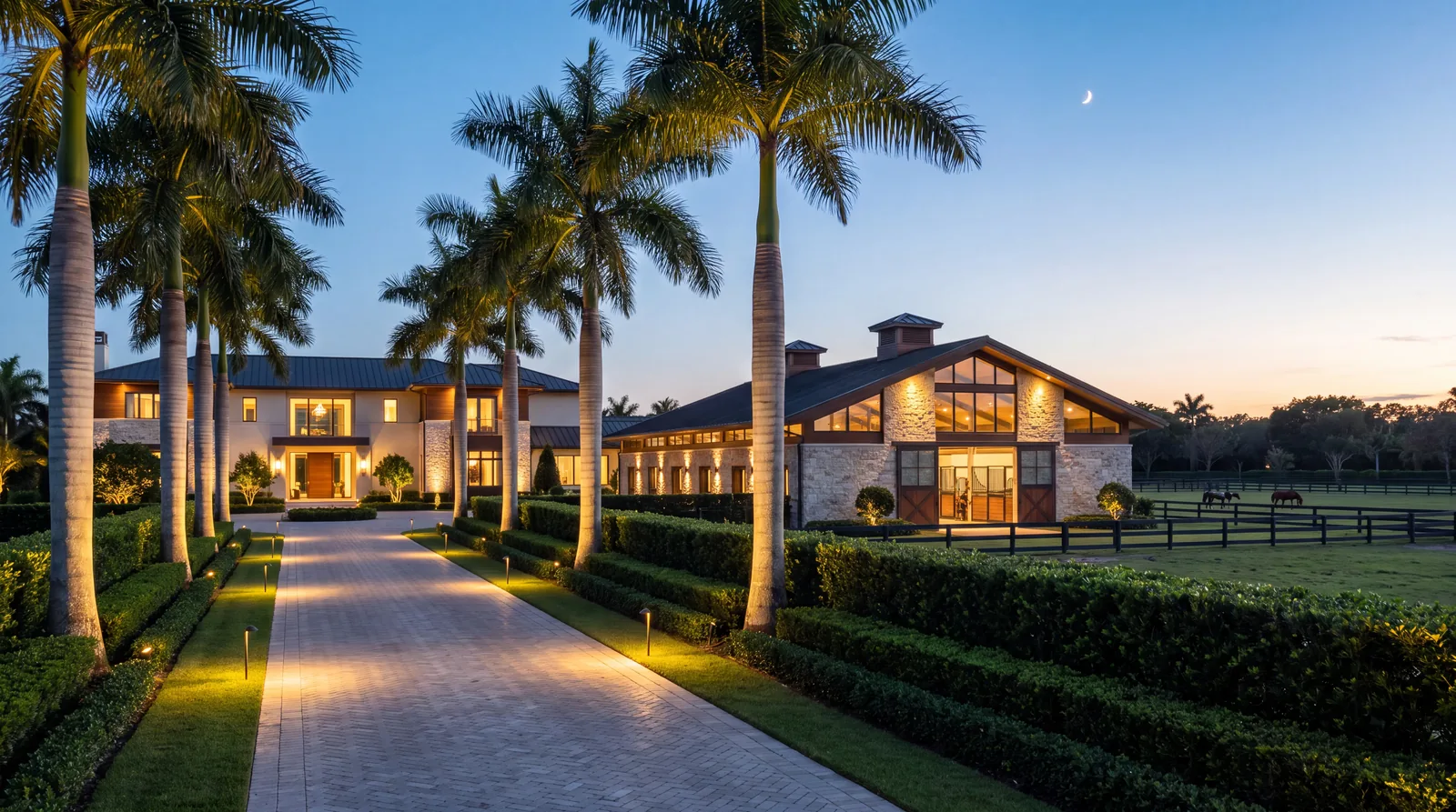 Equestrian estate representing luxury electrical services in Wellington
