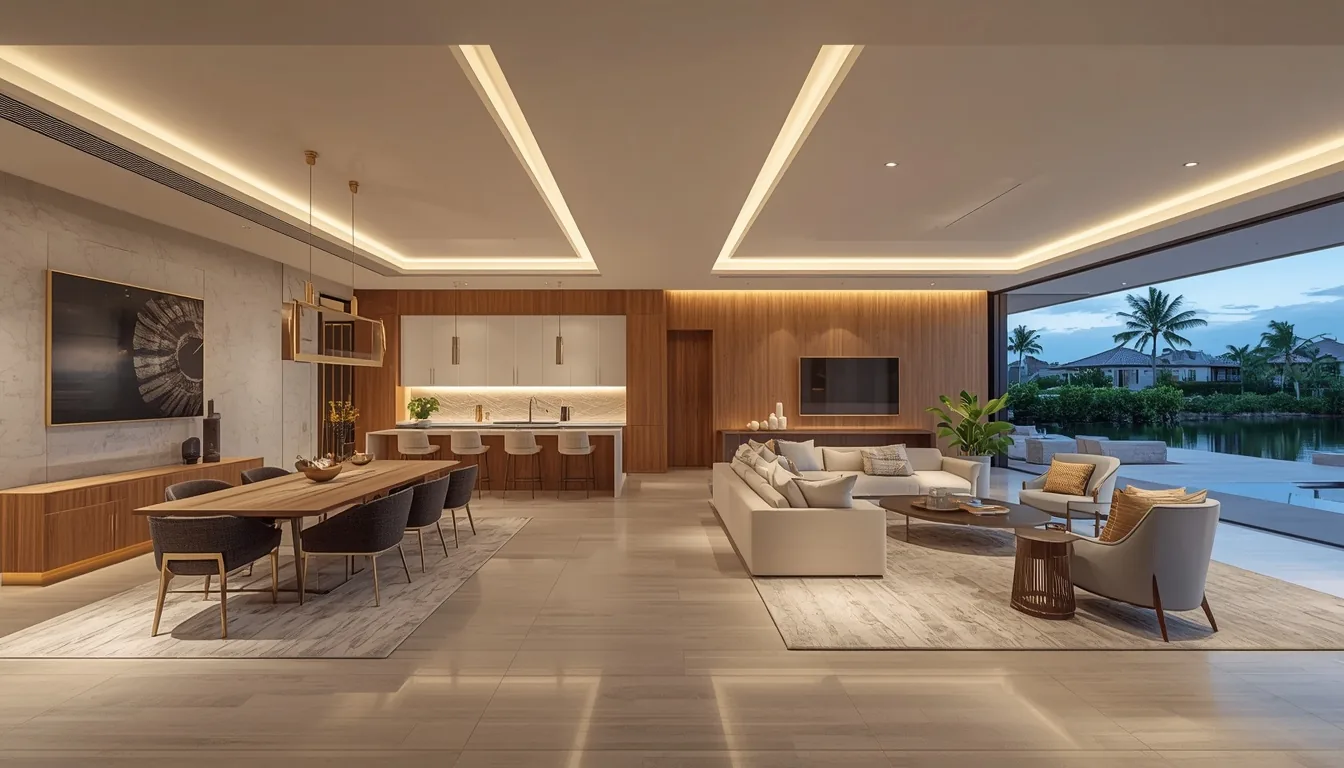 Luxury South Florida residence with layered architectural lighting